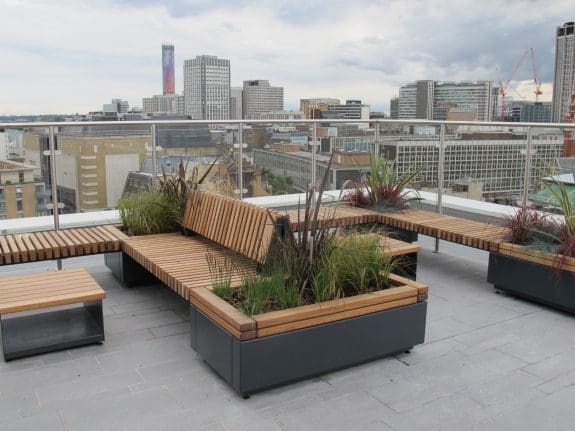 Rooftop Seating and Planters for Luxury Residential Flats