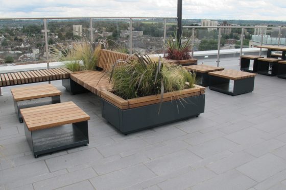 Rooftop Seating and Planters for Luxury Residential Flats